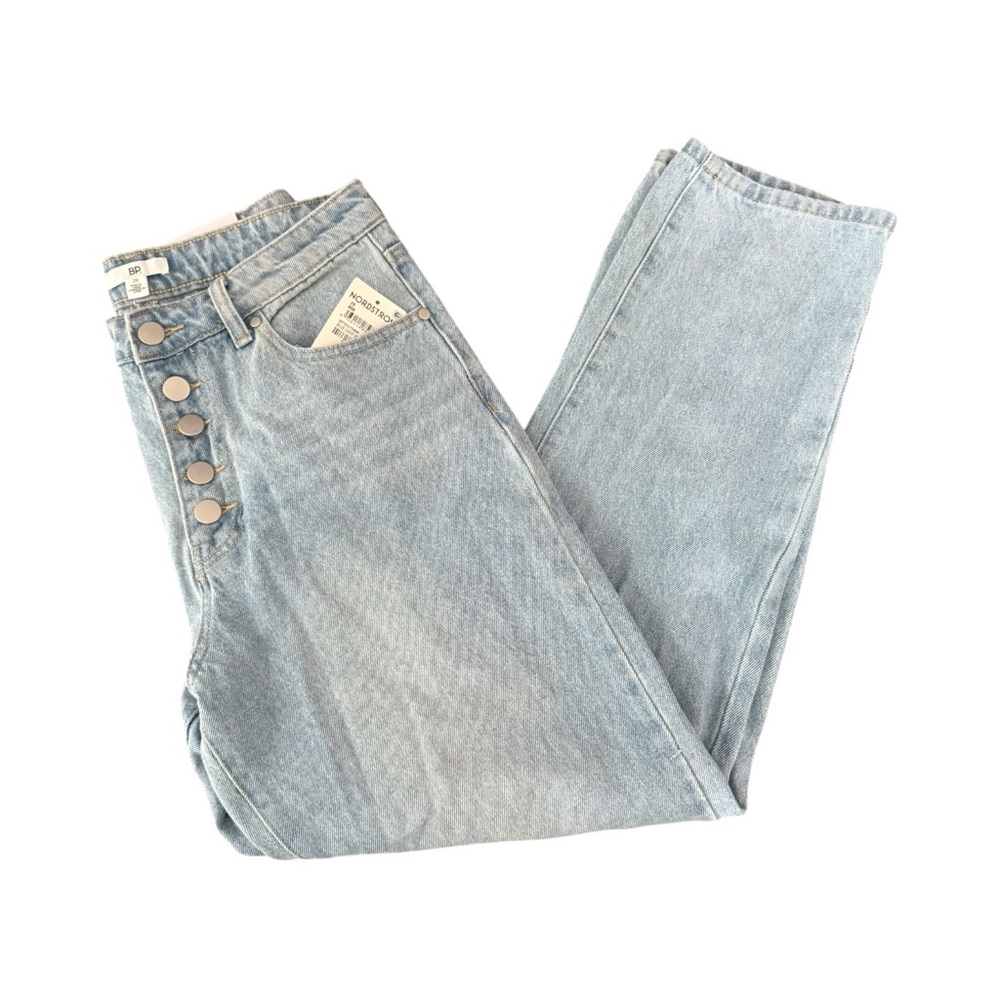 BP Nordstrom Women’s High Rise Straight Leg Mom Jeans Size 29 8 NWT Light Wash